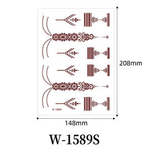 Tatuajes Temporales Impermeables para <span class=keywords><strong>Mujer</strong></span>, Diseños de Tatuajes Falsos para Mano Completa, Pegatinas de Henna - Product Image 6