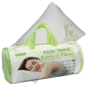 用于睡眠的竹制枕头可调碎记忆泡沫，带可拆卸和可清洗的盖子