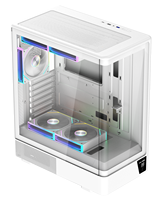 Caja de PC con Ventiladores, Pantalla de Temperatura, Tanque de Peces Panorámico de 270°, Refrigeración por Agua de 240 mm, GPU de 360 mm, Caja de Ordenador para Juegos ATX