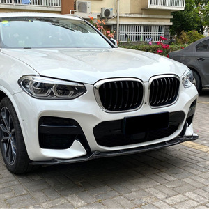 Amp-Z Front Bumper Lip Splitter For Bmw X3 X4 G01 G02 Early M Pack 2018-2021 Piano Black Carbon Fiber Texture - Product Image 2