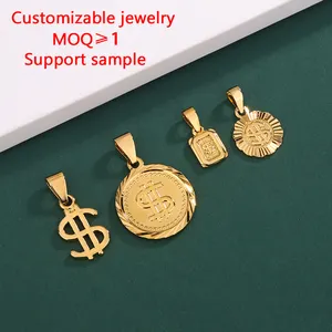 High Quality Hip Hop Jewelry 18K Gold Plated Dollar Sign Pendant Charm Pendant for Men Women