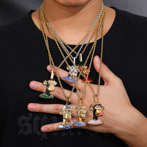 Collier pendentif singe de la metaverse en émail plaqué or 18 carats, bijoux tendance Y2K pour hommes et femmes - Product Image 6