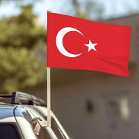 Drapeau de voiture personnalisé avec logo, Turquie, Maroc, drapeau national turc pour voiture, promotionnel, vente en gros