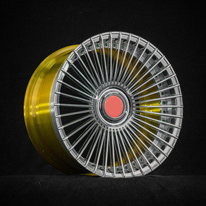 Sophisticated Long Thin Spoke Three Piece Forged Alloy Wheel With Center Cap Custom Color Matching Adjustable PCD ET Aftermarket - Product Image 3