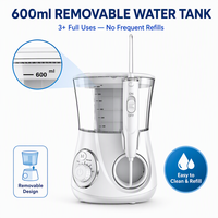 Hydropulseur de comptoir personnalisé OEM ODM, 10 niveaux de pression progressifs, irrigateur buccal, réservoir amovible de 600 ml