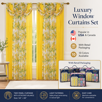Cortinas con Ojales para Sombreado Ligero, Listas para Usar, para Ventanas de Dormitorio y Sala de Estar, Venta al Por Mayor