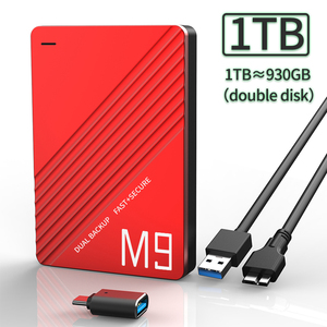 ฮาร์ดดิสก์พกพาภายนอกใหม่ 1TB วัสดุ ABS แบบสองชั้น สำหรับใช้งานกับเดสก์ท็อป/แล็ปท็อป อินเทอร์เฟซ Mini USB ความเร็ว 1000Mbps มีสินค้าในสต็อก - Product Image 2