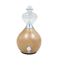 Diffuseur d'arômes sans eau à brancher, base en bois, lumière colorée automatique, pour la maison, le bureau, la chambre