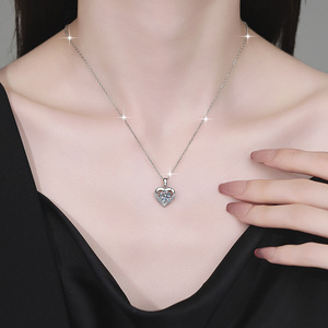 เครื่องประดับที่มีคุณภาพสูงขายดีใหม่925เงินสเตอร์ลิงสร้อยคอจี้เพชรโมอิส VVs1แบบคู่รักเครื่องประดับที่สง่างามสำหรับผู้หญิง - Product Image 5