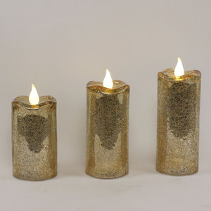 Custom semplicemente bella neve aspetto vetro Led candelabro con Base cilindro di sicurezza decorazioni natalizie elettriche - Product Image 6