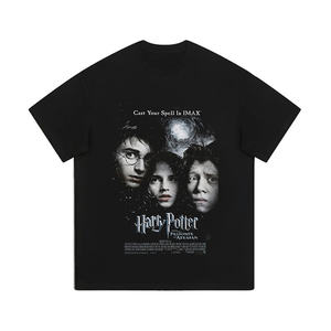 American retro hommes <span class=keywords><strong>et</strong></span> femmes lavable vintage loose casual film poster print base tee trendy - Product Image 5