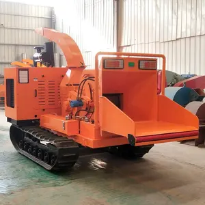 Di động Crawler Loại chi nhánh gỗ phá vỡ máy chất thải chi nhánh twig Máy cắt động cơ diesel trái cây cây chi nhánh máy nghiền