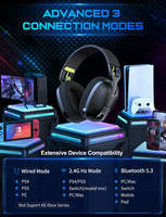Nouveauté 2025, casque ONIKUMA BT, casque sans fil 2,4g, filaire, trois modes, casque de jeu, casque pour joueurs E-Sports
