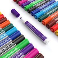 Marqueurs effaçables à sec pour tableau blanc à pointe fine et à pointe biseautée, 12 stylos pour tableau blanc en plastique assortis, emballage standard