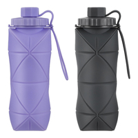 600ml course randonnée Camping Sport pliable flacon souple Silicone pliant bouteille d'eau gobelet