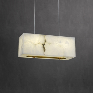 Modern Rectangular Marble <b>Chandelier</b> Led Lighting Fixture For Home Dining Room Bar Counter Single Head Pendant <b>Light</b> - Product Image 2