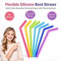 Pailles à boire en silicone souple écologiques et réutilisables Udoo pour gobelets de 30 et 20 oz - Accessoires de bar certifiés CE/EU
