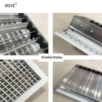 Grille de ventilation de bureau en alliage d'aluminium à lamelles simples, régulateur de lumière, double couche, réglage manuel du volume d'air, grille de ventilation incendie