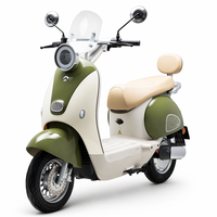 Scooter Urbain Classique Rétro Vintage avec Dossier et Pare-brise, Cyclomoteur Électrique 1000W, Moto Électrique pour Fille