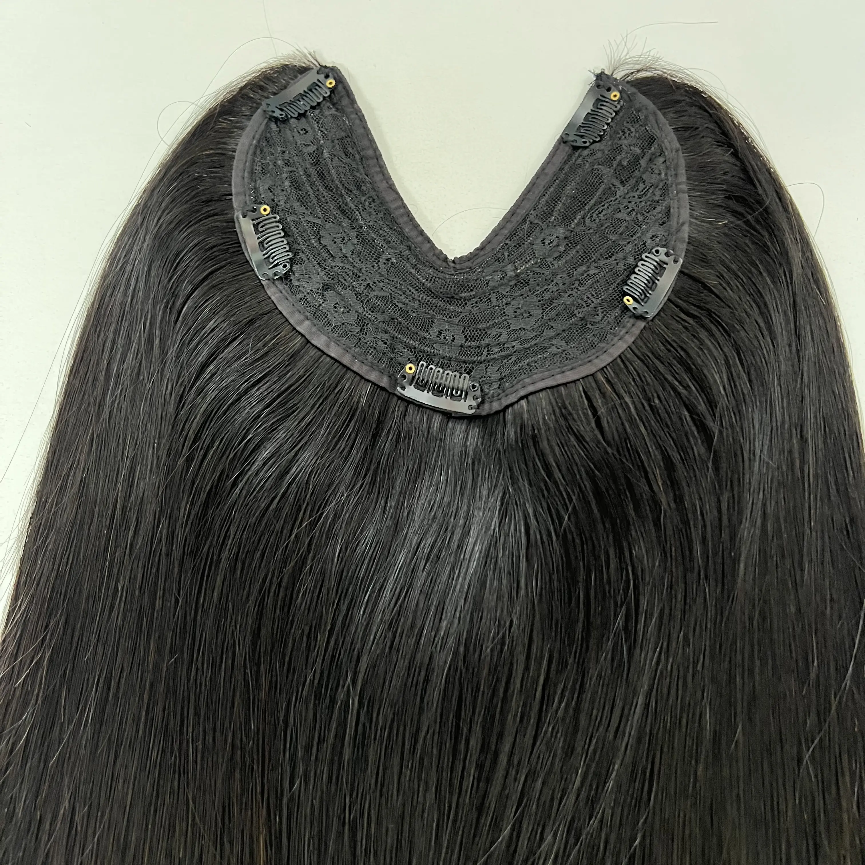 Livraison rapide U Forme Cheveux Morceaux Cuticule Aligné Européen Remy Cheveux V Partie Clip Dans Les Extensions