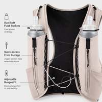 Gilet d'hydratation léger personnalisé OEM avec deux poches souples pour bouteilles, idéal pour la course en trail, le marathon et la randonnée