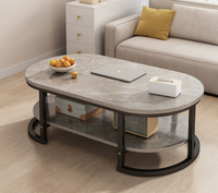 Table basse en bois minimaliste moderne avec structure métallique - Design compact, multifonctionnelle, style luxe léger pour salon, chambre, maison
