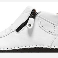 Bottes décontractées confortables pour homme, pointures 36-48, tige en microfibre, semelle intérieure en PU, semelle extérieure en caoutchouc, cousues à la main, chaussures de marche quotidiennes, fermeture éclair, décontractées