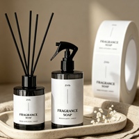 Rouleau d'étiquettes autocollantes personnalisées pour diffuseur de parfum, flacon pulvérisateur, pot cosmétique, autocollant avec logo privé