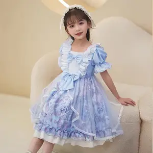 Lolita Girls Princess Dres Nice Summer New Fashionable Children's Lolita Dress Vestido das Meninas Vestido de Verão