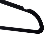 Lot de 50 cintres noirs minces de qualité supérieure, peu encombrants, antidérapants, en feutre floqué de velours robuste et durable pour le rangement dans le placard