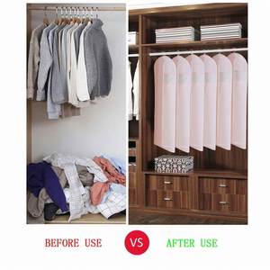 Housse de vêtement longue rose de haute qualité, imperméable en PEVA, anti-poussière, pour robes et costumes - Product Image 6