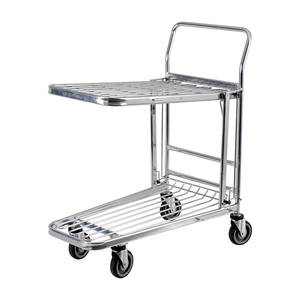 Portable Folding Platform Push Cart Aluminum Alloy Material Handling Trolley Compact Hand Truck for Office Delivery - Product Image 1