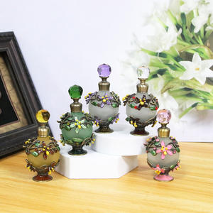 Enamel 25ml Antique Flower <b>perfume</b> Essential <b>Oil</b> Bottle Separate Bottle Metal Spherical Bottle - Product Image 1