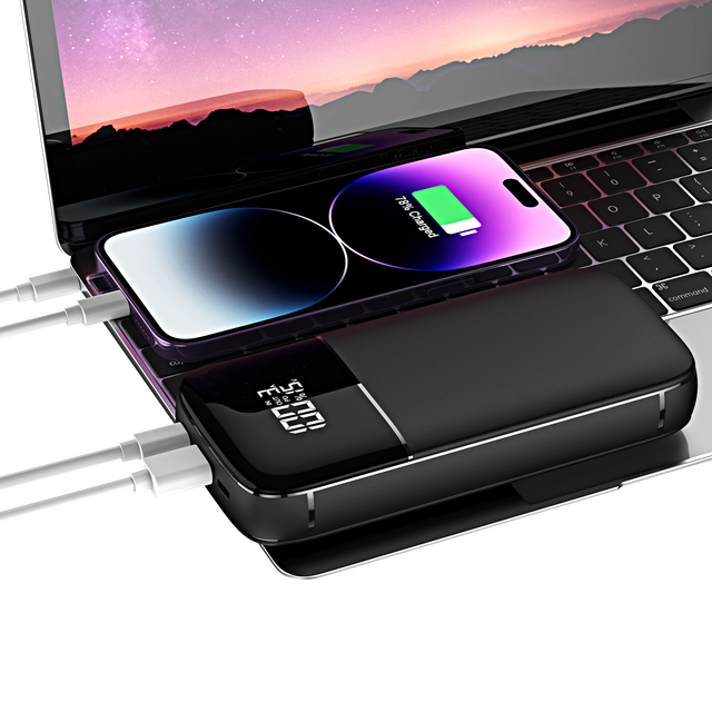 HAISHUN HS-PAD365 20000mAh Laptop Portable Power Bank with Quick Charge & LED Display for MacBook//XPS/iPad/iPhone (Matel)