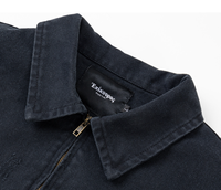 Veste de travail Richarmor vintage en toile 100 % coton, bomber zippé avec col contrastant vierge, personnalisable OEM, faible MOQ