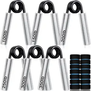 Paquete de 6 juegos de pinzas de mano Fortalecedor de agarre de mano Fortalecedor de muñeca pesado Resistencia <span class=keywords><strong>100</strong></span>, 150, 200, 250, 300 <span class=keywords><strong>LBS</strong></span> Agarre - Product Image 1
