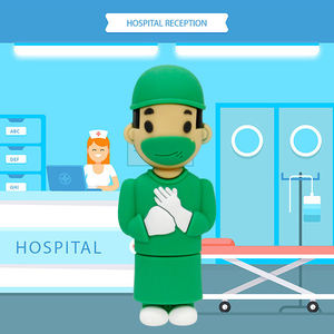 Pvc कार्टून अस्पताल एनेस्थेटिस्ट डॉक्टर नए यूएसबी 2.0/3.0 से प्रमाणित कस्टम रंग फ्लैश ड्राइव - Product Image 6