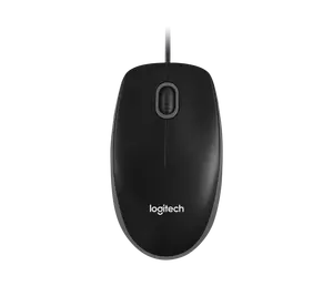 Logitech B100 Optical USB Mouse Wired USB Mouse for Computer and Laptops for Right or Left Hand Use Black