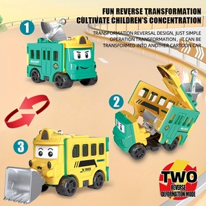 Juguete de Coche QY para Bebés, con Fricción, Reversión, Deformación, Deslizamiento y Transformación, Anti-Impactos, 2 en 1, de Plástico, Educativo - Product Image 5