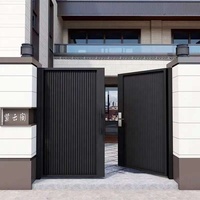 Puerta de jardín de aluminio eléctrica de alta calidad impermeable Control remoto modelo 3D puerta corredera elegante diseño de valla de jardín frontal