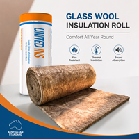 Laine de verre acoustique thermique écologique certifiée CodeMark, rouleau brun R1.5, isolation pour toit, mur, plafond