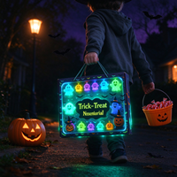 Calendrier de l'Avent Lumineux 31 Jours – Boîte de Compte à Rebours Effrayante avec Jouets Sensoriels Lumineux et Friandises Moelleuses à Presser