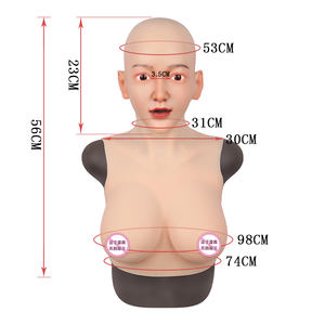 Máscara facial con <span class=keywords><strong>pelo</strong></span> <span class=keywords><strong>largo</strong></span> maquillaje travestismo accesorios mujer realista Anime Cosplay Drag Queen travestis con maquillaje de <span class=keywords><strong>pelo</strong></span> - Product Image 5