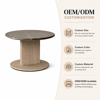 Table d'appoint en bois avec plateau en marbre personnalisé, table sur pieds de style moderne minimaliste, fabricant pour hôtel de luxe