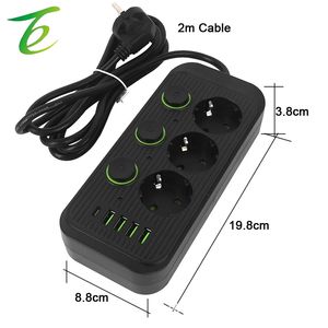 Norme européenne, prise <span class=keywords><strong>de</strong></span> spécification européenne, câble d'extension domestique à trou MTI, multiprise, interrupteur indépendant - Product Image 3