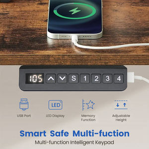 इलेक्ट्रिक स्टैंडिंग डेस्क बैठ घर ऑफिस गेमिंग ऊंचाई एडजस्टेबल कंप्यूटर डेस्क एक टुकड़ा लकड़ी पाइन फ्रीस्टैंडिंग 48 इंच - Product Image 6