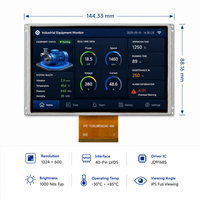Módulo LCD TFT IPS TMK de 6.2 Pulgadas, 1024*600, 40 Pines, LVDS JD9168S, -30C~+85C, Alto Brillo, 1000cd/m, Retroiluminación LED de Borde, Pantalla de 60Hz