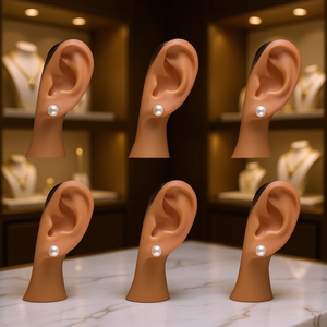 E2421 10Mm Pearl <b>Stud</b> <b>Earrings</b> Women's Classic Ball Shape <b>Fine</b> Jewelry - Product Image 2