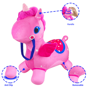 All'ingrosso rosa del cavallo di salto dei bambini del tessuto che guidano i cavalli realistici del giocattolo del giocattolo del cavallo gonfiabile animale di salto - Product Image 3