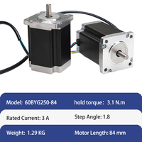 EMTECH Nema 24 2.1Nm Motor Stepper Hibrida DM542 Kit Driver Panjang 84mm Diameter Poros 8mm untuk CNC/Printer 3D/Mesin Pengemasan